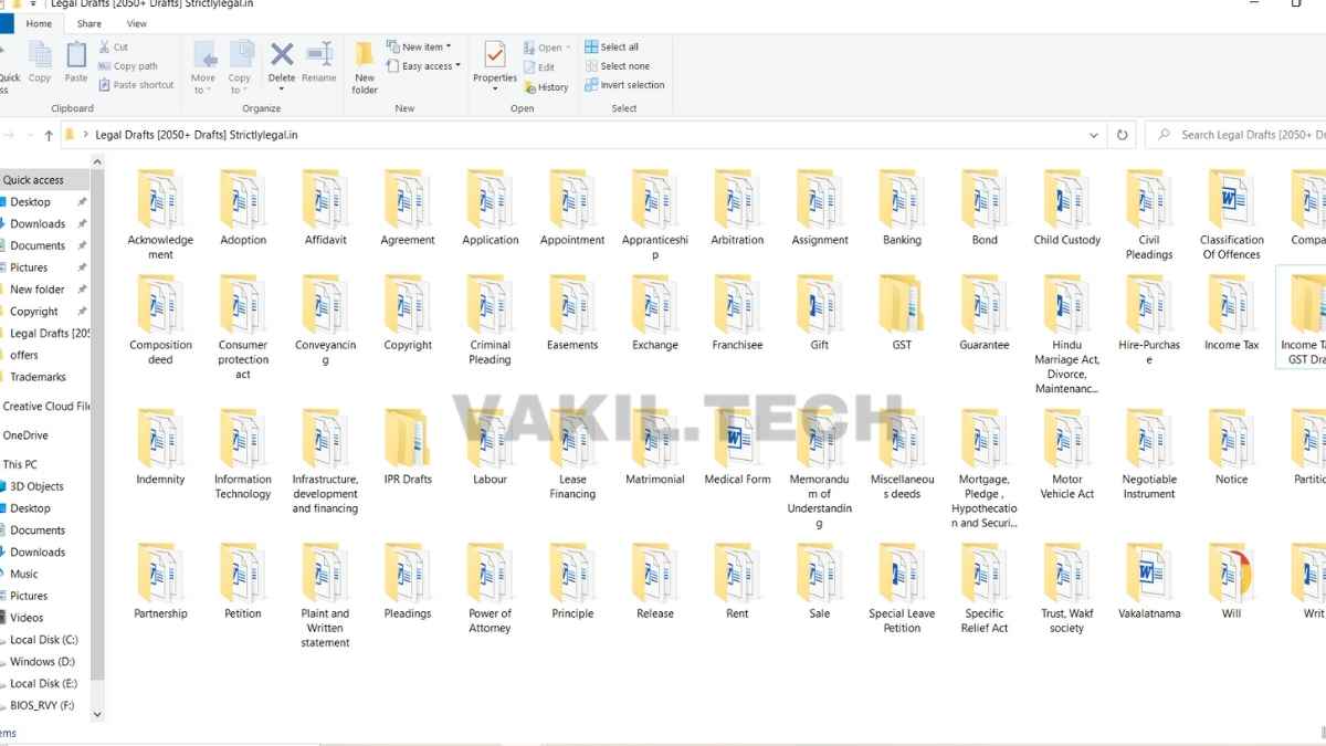 Legal Drafts Bundle Folders Structure