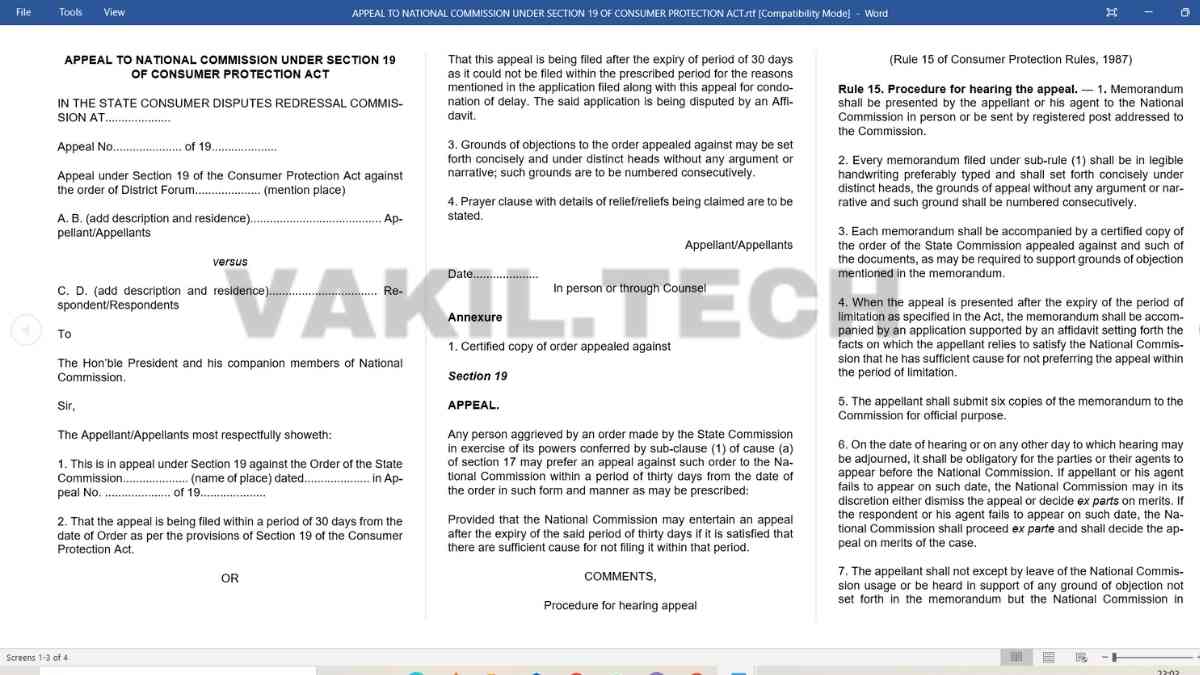 Legal Draft Sample Format