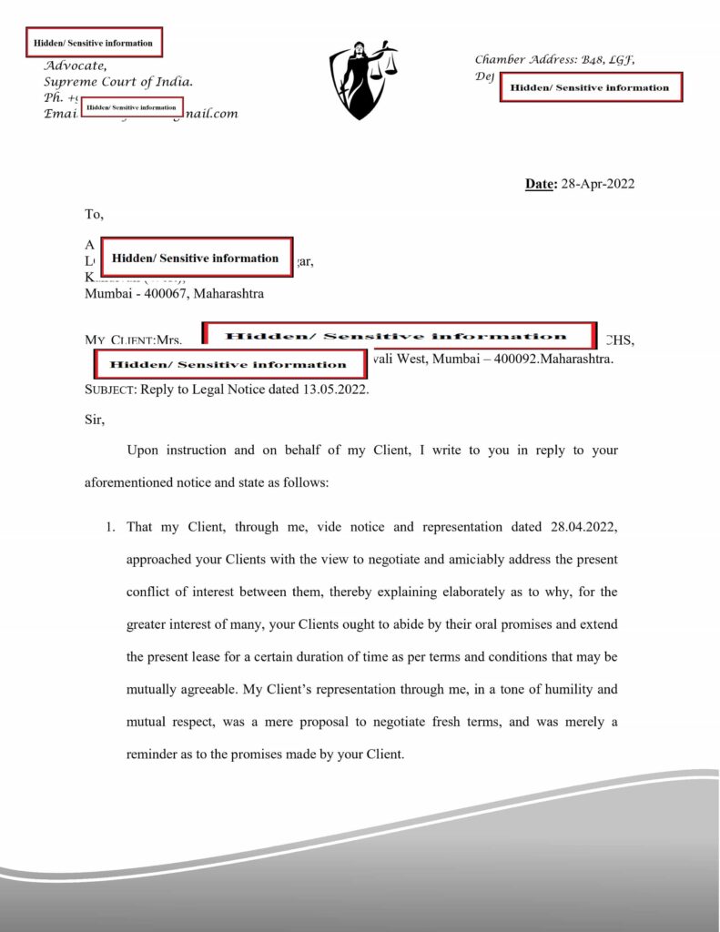 reply to legal notice